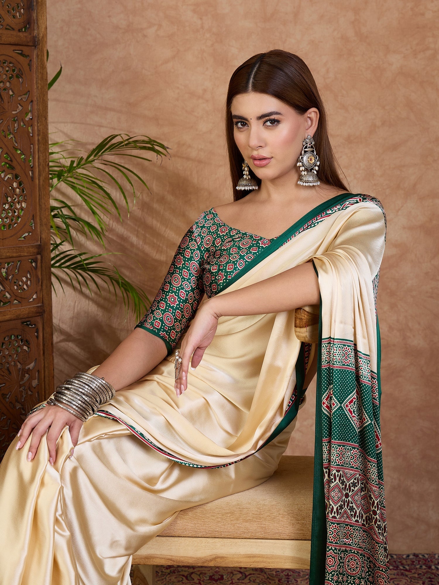 Miranvi Contemporary Semi Modal Saree for Special Occasions ClothsVilla
