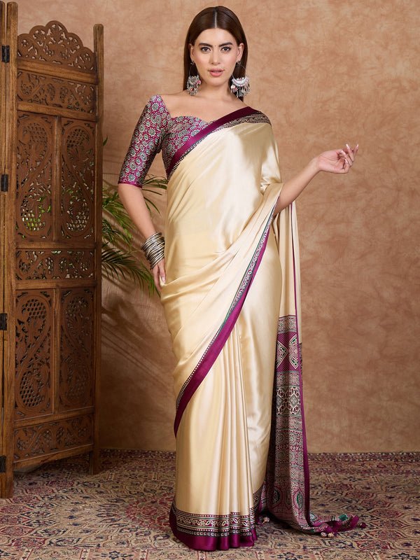 Miranvi Contemporary Semi Modal Saree for Special Occasions ClothsVilla
