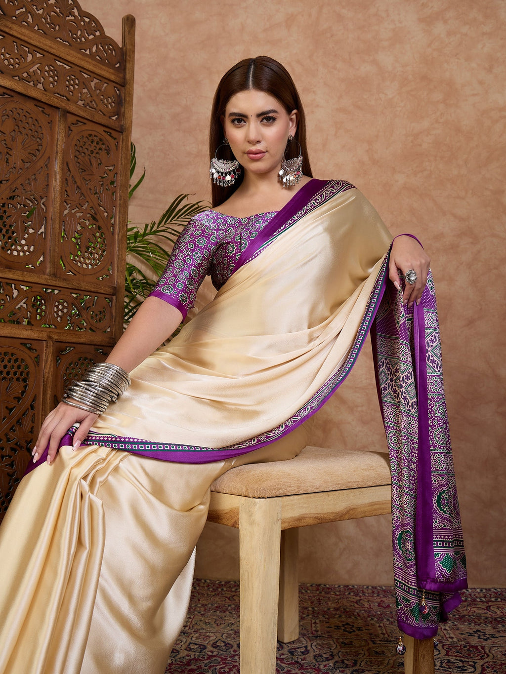 Miranvi Contemporary Semi Modal Saree for Special Occasions ClothsVilla