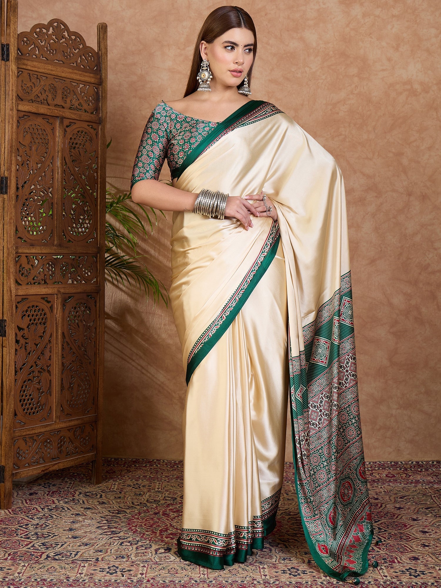 Miranvi Contemporary Semi Modal Saree for Special Occasions ClothsVilla