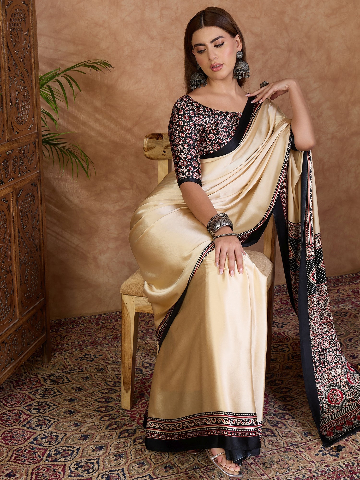 Miranvi Contemporary Semi Modal Saree for Special Occasions ClothsVilla