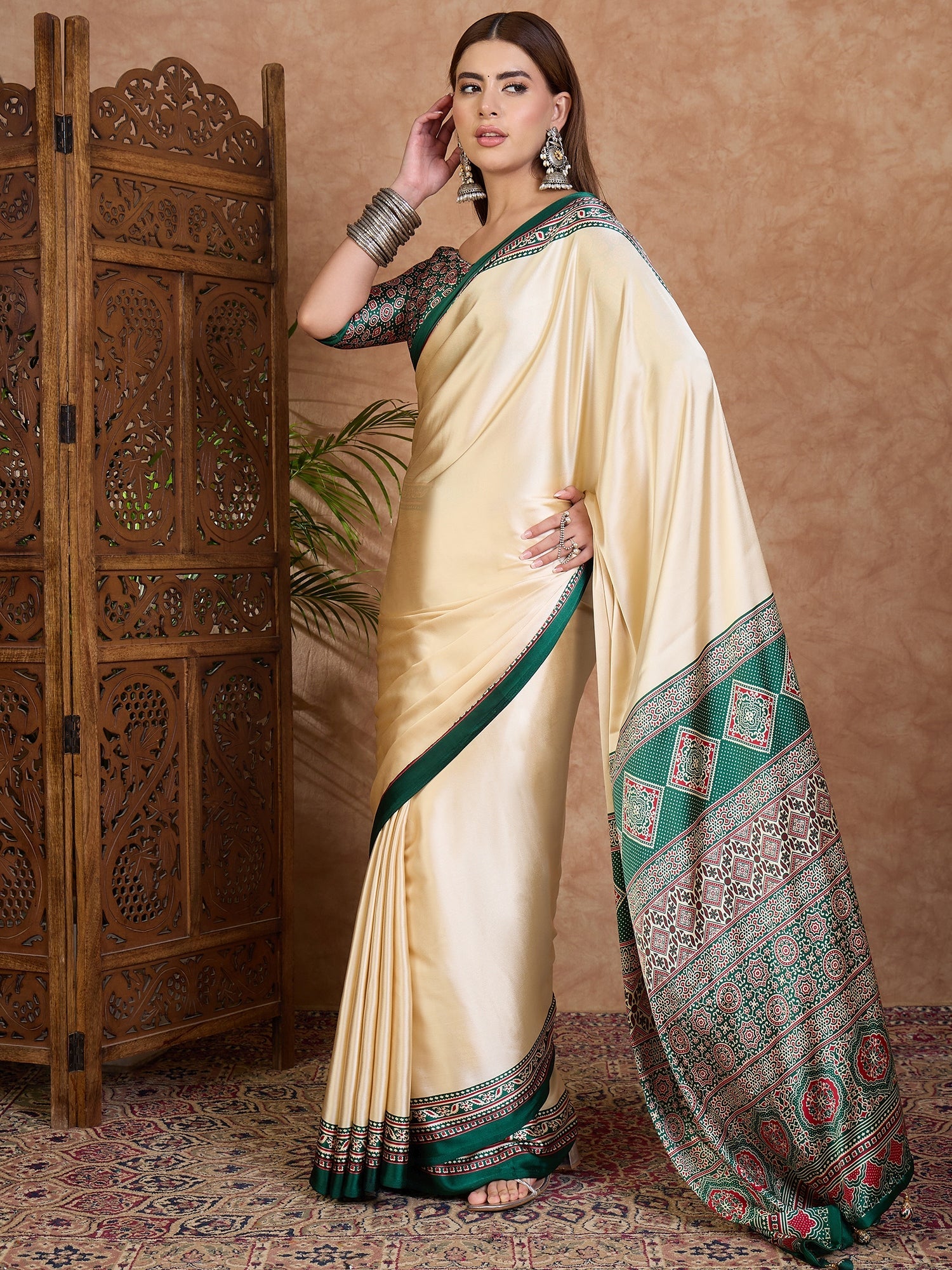 Miranvi Contemporary Semi Modal Saree for Special Occasions ClothsVilla