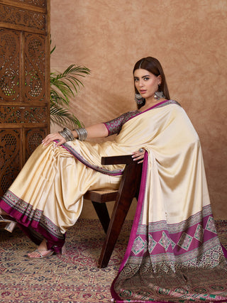 Miranvi Contemporary Semi Modal Saree for Special Occasions ClothsVilla