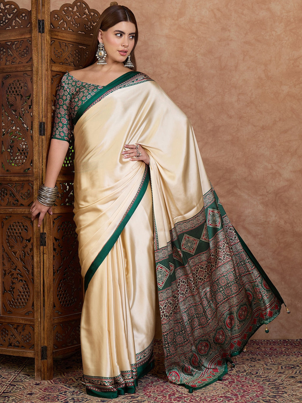 Miranvi Contemporary Semi Modal Saree for Special Occasions ClothsVilla