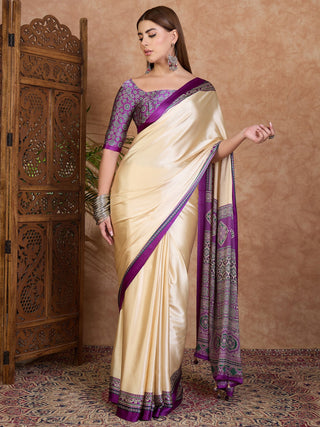 Miranvi Contemporary Semi Modal Saree for Special Occasions ClothsVilla
