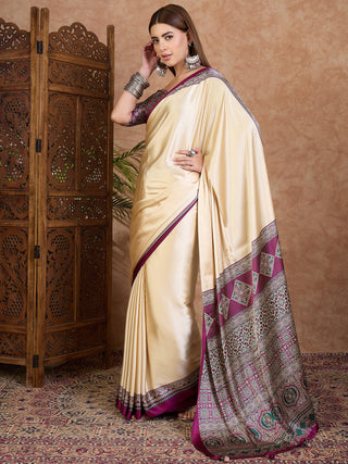 Miranvi Contemporary Semi Modal Saree for Special Occasions ClothsVilla
