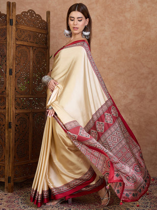 Miranvi Contemporary Semi Modal Saree for Special Occasions ClothsVilla