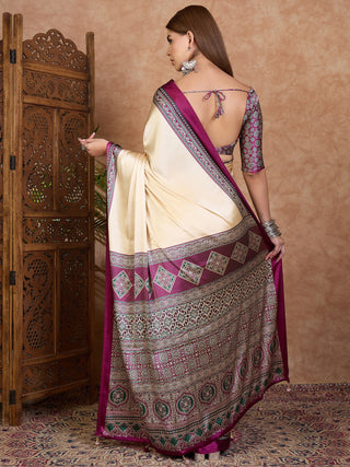 Miranvi Contemporary Semi Modal Saree for Special Occasions ClothsVilla