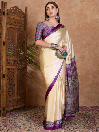Miranvi Contemporary Semi Modal Saree for Special Occasions ClothsVilla