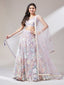Muave Net Sequinse Work Semi-Stitched Lehenga & Unstitched Blouse with Dupatta ClothsVilla
