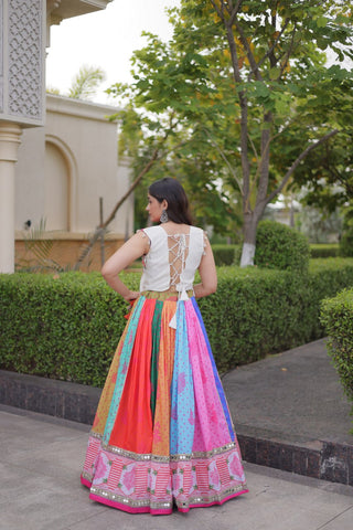 Multi Color Cotton Mirror Work Lehenga Choli ClothsVilla