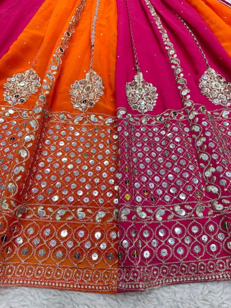 Multi Color Designer Fox Georgette Anarkali Set with Diamond Embroidery & Dupatta ClothsVilla