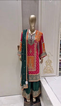 Load image into Gallery viewer, Multi-Color Designer Premium Readymade Top, Palazzo &amp; Dupatta Collection Clothsvilla