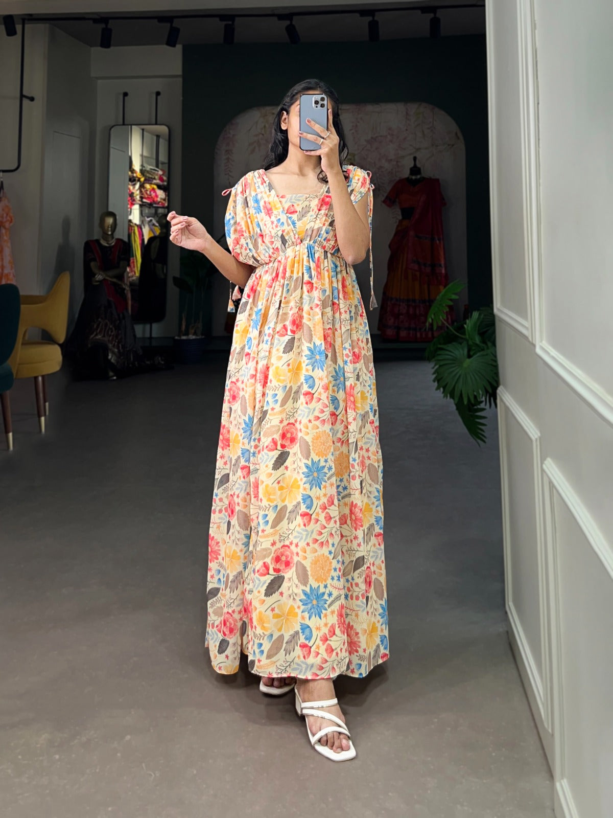 a line dress for women Elegant Printed Long Square Neck A-line Robe Beach Holiday Style Long Party Dress fg8120 Swatch:#D6BAB4 with a waist that Style Code:WMN4670-02 Strapless Corset Midi Dress
