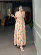 Load image into Gallery viewer, Multi Color Effortlessly Elegant Floral Georgette Gown ClothsVilla