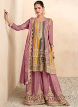 Load image into Gallery viewer, Multi-Color Embroidered Chinon Festive Wear Palazzo Suits