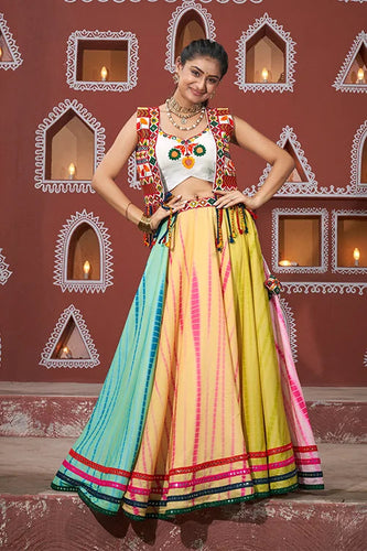 Jacket Style Beautiful Multi Color Chaniya Choli for Navratri Clothsvilla