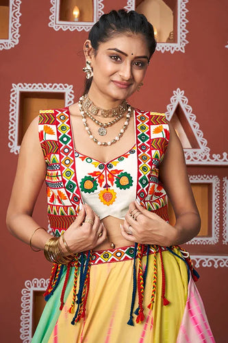 Jacket Style Beautiful Multi Color Chaniya Choli for Navratri Clothsvilla