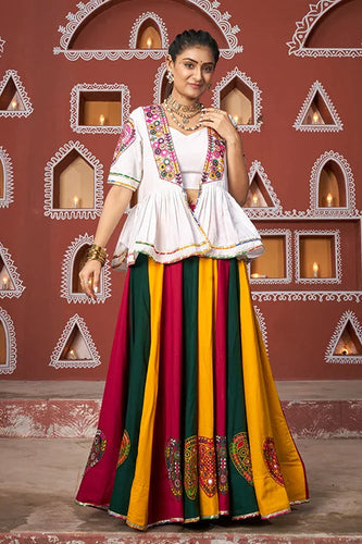 Multi Color Designer Jacket with Ghagra Choli for Navratri Clothsvilla