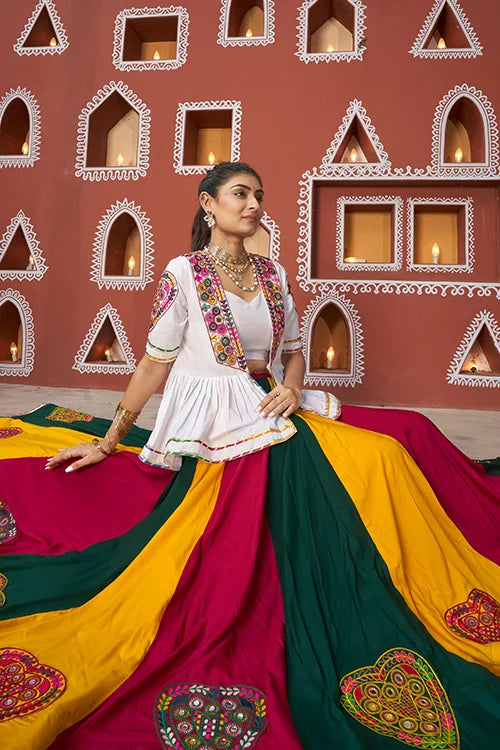 Multi Color Designer Jacket with Ghagra Choli for Navratri Clothsvilla