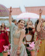 Load image into Gallery viewer, Multi Color Glamorous Fox Georgette Embroidered Semi-Stitched Lehenga Set Clothsvilla