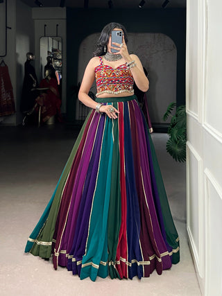 Multi-Color Lehenga & Mirror Work Blouse ClothsVilla