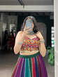 Load image into Gallery viewer, Multi-Color Lehenga &amp; Mirror Work Blouse ClothsVilla