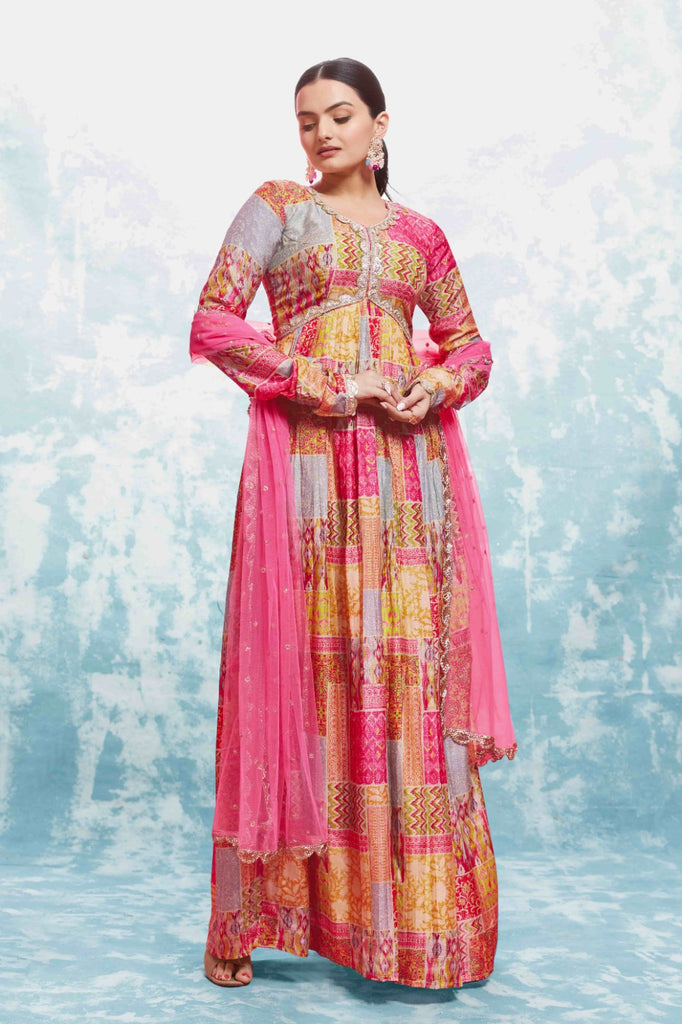 Multi-Color Muslin Printed & Embroidered Suit Set | Fully Stitched & Ready to Wear ClothsVilla