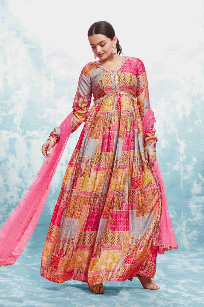 Multi-Color Muslin Printed & Embroidered Suit Set | Fully Stitched & Ready to Wear ClothsVilla