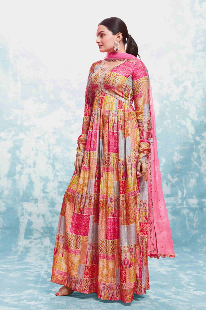 Multi-Color Muslin Printed & Embroidered Suit Set | Fully Stitched & Ready to Wear ClothsVilla