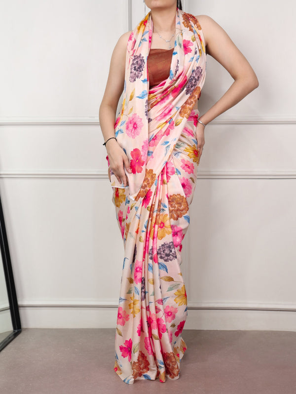 Multi Color Printed Silk Saree ClothsVilla
