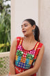 Load image into Gallery viewer, Multi Colour Bandhej Printed Georgette Kurti with Kutchi Gamthi Mirror &amp; Codi Lace Work ClothsVilla