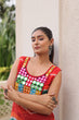 Load image into Gallery viewer, Multi Colour Bandhej Printed Georgette Kurti with Kutchi Gamthi Mirror &amp; Codi Lace Work ClothsVilla