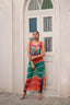 Multi Colour Bandhej Printed Georgette Kurti with Kutchi Gamthi Mirror & Codi Lace Work ClothsVilla