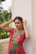 Load image into Gallery viewer, Multi Colour Bandhej Printed Georgette Kurti with Kutchi Gamthi Mirror &amp; Codi Lace Work ClothsVilla