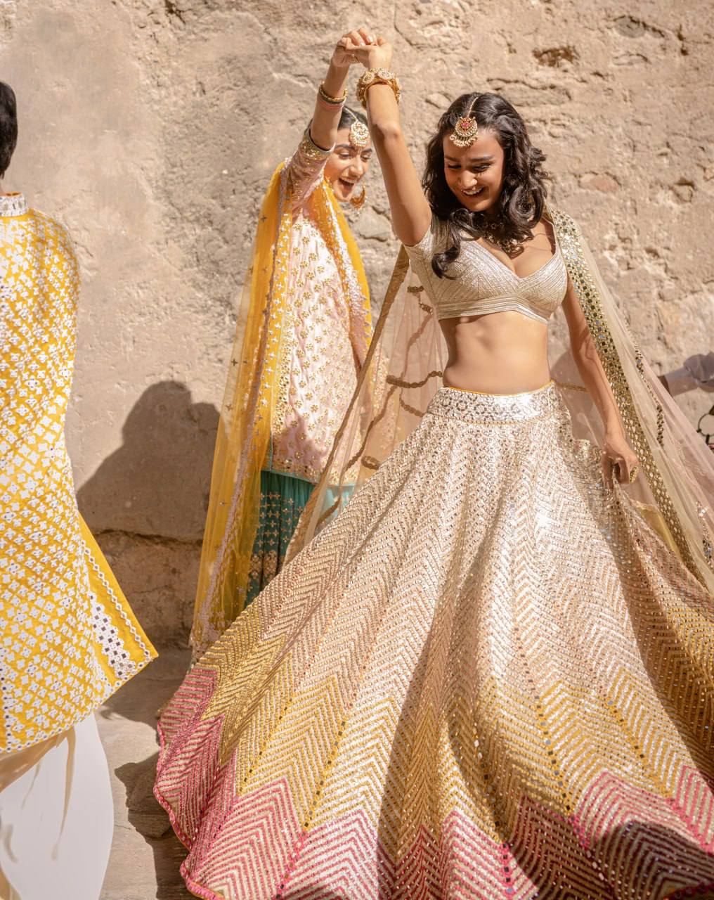 Multi Colour Desi Diva – Banarasi Satin Zari Silk Lehenga Set ClothsVilla