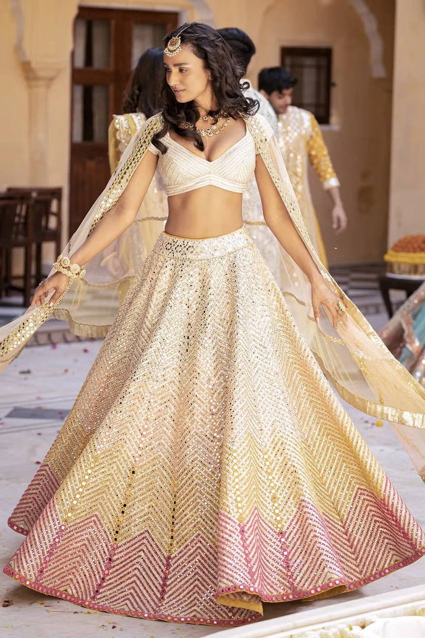 Multi Colour Desi Diva – Banarasi Satin Zari Silk Lehenga Set ClothsVilla