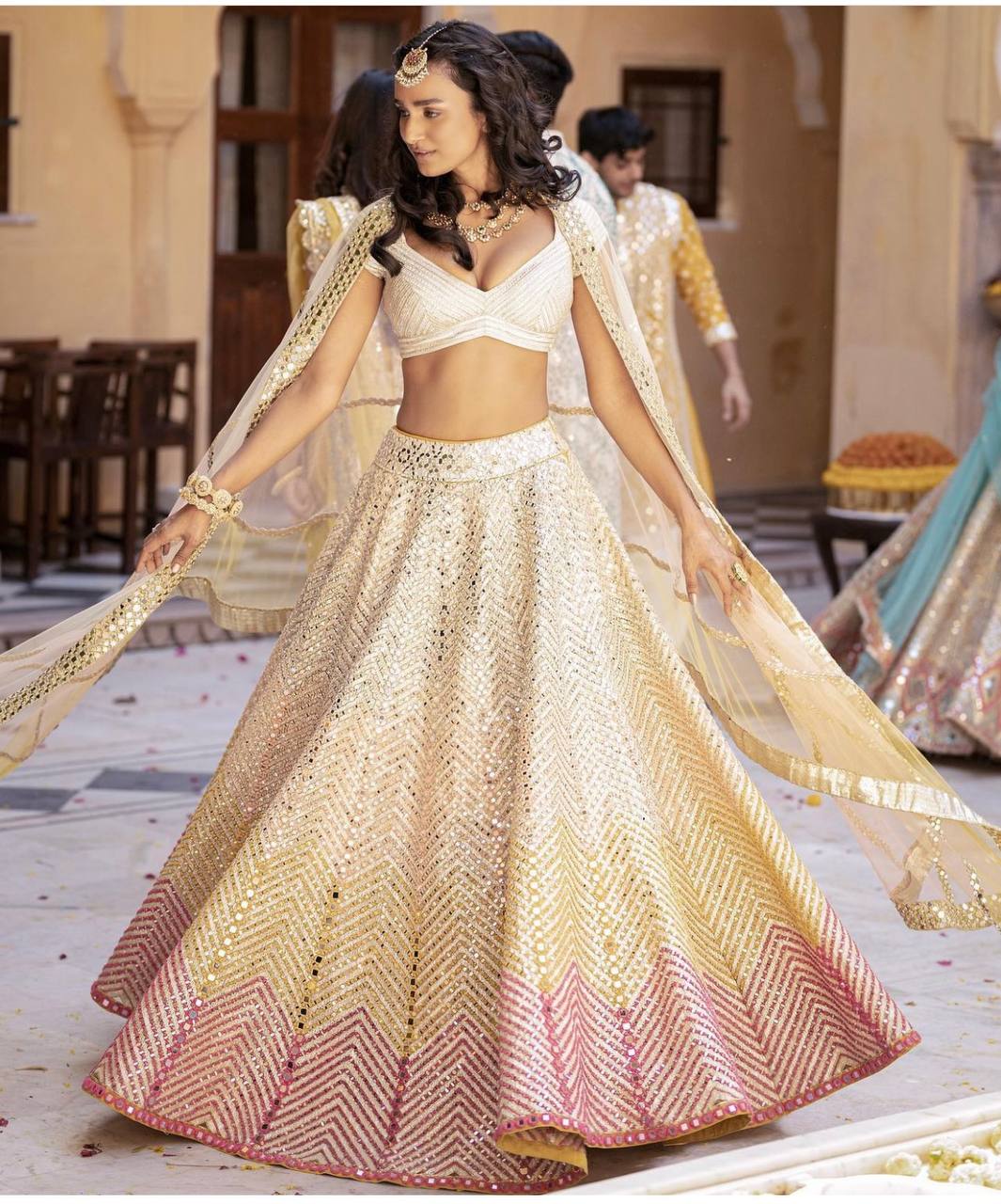 Multi Colour Desi Diva – Banarasi Satin Zari Silk Lehenga Set ClothsVilla