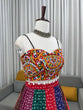 Load image into Gallery viewer, Multi Colour Designer Faux Georgette Lehenga with Digital Print &amp; Mirror Work Blouse ClothsVilla