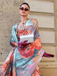 Load image into Gallery viewer, Multi Colour Digital Print Saree in Satin Silk Blend – Party &amp; Wedding Wear ClothsVilla