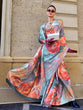Load image into Gallery viewer, Multi Colour Digital Print Saree in Satin Silk Blend – Party &amp; Wedding Wear ClothsVilla
