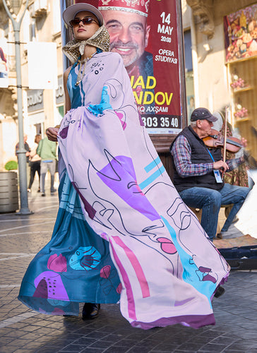 Multi Colour Elegant Crepe Silk Saree with Digital Print – Party & Traditional Wear ClothsVilla