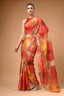 Multi Colour Satin Silk Printed Saree ClothsVilla