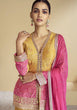 Load image into Gallery viewer, Multi Colour Stylish Embroidered Chinon Top &amp; Plazo Set with Dupatta ClothsVilla