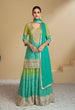 Load image into Gallery viewer, Multi Colour Stylish Embroidered Chinon Top &amp; Plazo Set with Dupatta ClothsVilla