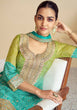 Load image into Gallery viewer, Multi Colour Stylish Embroidered Chinon Top &amp; Plazo Set with Dupatta ClothsVilla