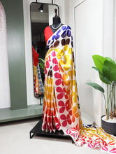 Load image into Gallery viewer, Multicolor Bewitching Satin Printed Saree for the Style-Conscious Woman ClothsVilla