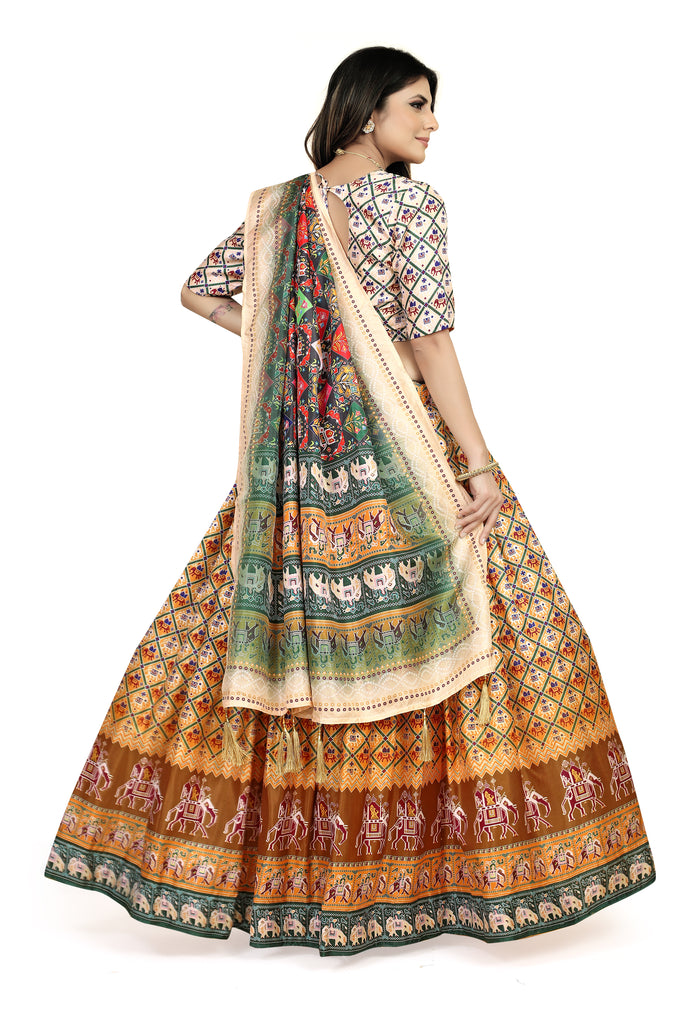 Multicolor Dazzler: Embroidered Dola Silk Lehenga Choli Set ClothsVilla