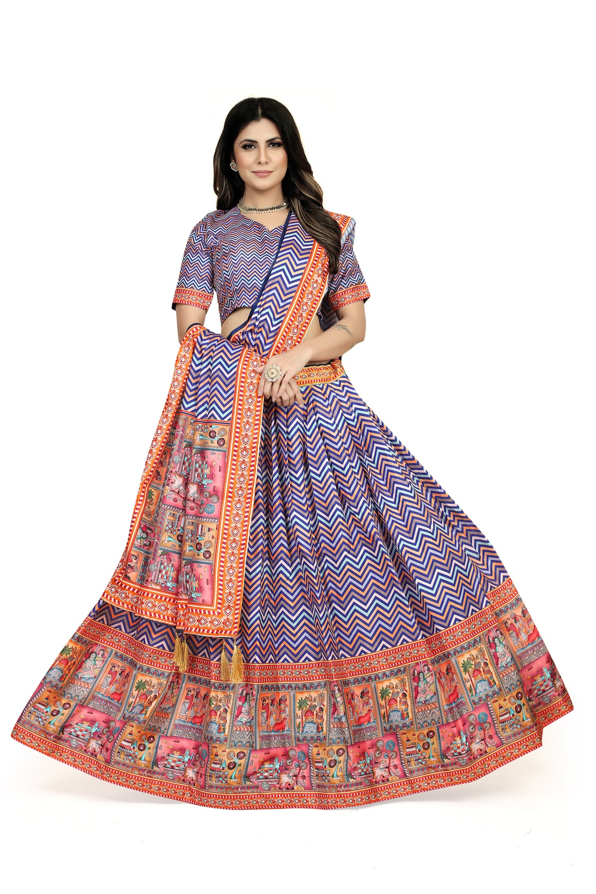 Multicolor Dola Silk Lehenga Choli Set ClothsVilla Main image