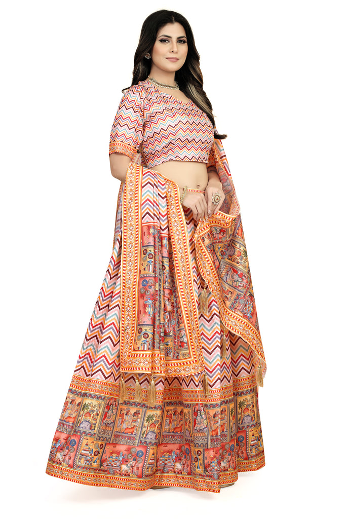 Multicolor Dola Silk Lehenga Choli Set - Perfect for Navratri ClothsVilla